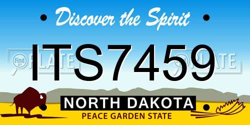 ITS7459 North Dakota License Plate
