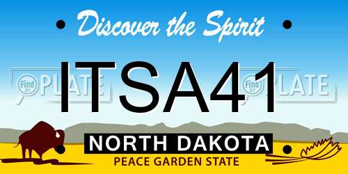 ITSA41 North Dakota License Plate