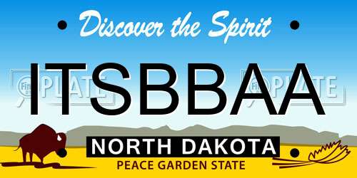 ITSBBAA North Dakota License Plate