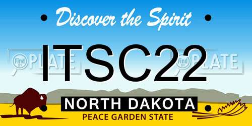 ITSC22 North Dakota License Plate