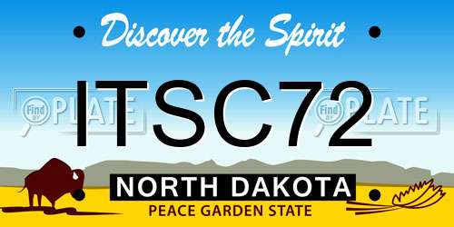 ITSC72 North Dakota License Plate