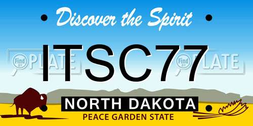 ITSC77 North Dakota License Plate