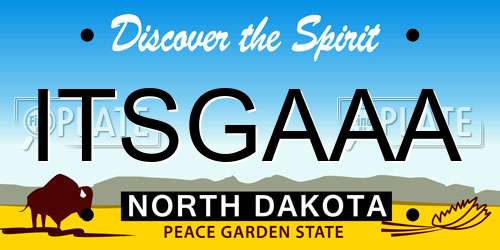 ITSGAAA North Dakota License Plate