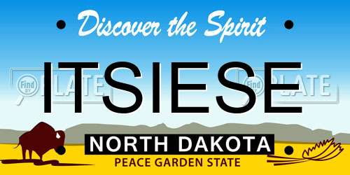 ITSIESE North Dakota License Plate