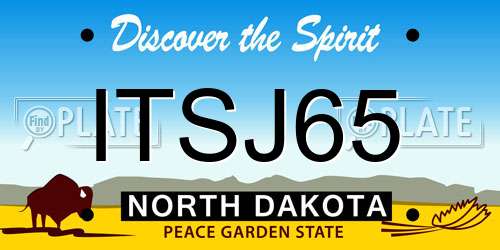 ITSJ65 North Dakota License Plate