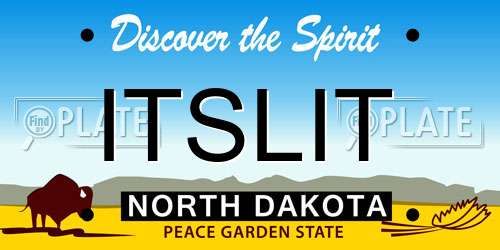 ITSLIT North Dakota License Plate