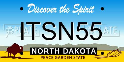 ITSN55 North Dakota License Plate