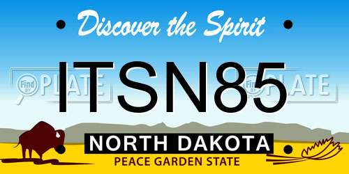 ITSN85 North Dakota License Plate