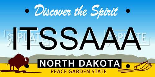 ITSSAAA North Dakota License Plate