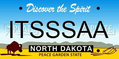 ITSSSAA North Dakota License Plate