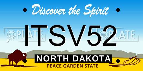 ITSV52 North Dakota License Plate