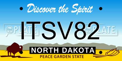 ITSV82 North Dakota License Plate