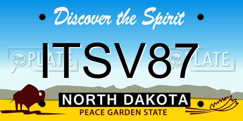 ITSV87 North Dakota License Plate