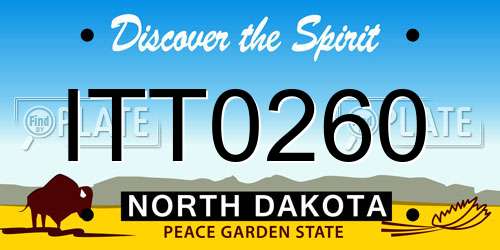 ITT0260 North Dakota License Plate