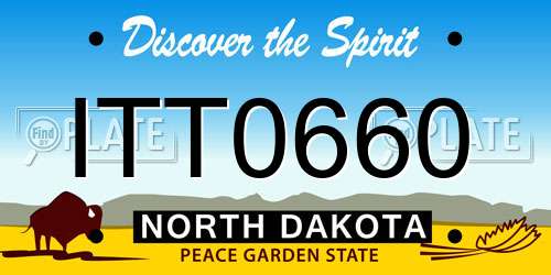 ITT0660 North Dakota License Plate