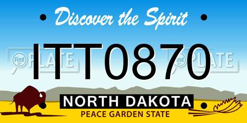 ITT0870 North Dakota License Plate