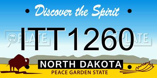 ITT1260 North Dakota License Plate