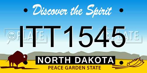 ITT1545 North Dakota License Plate