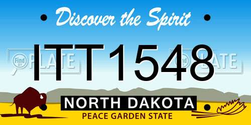 ITT1548 North Dakota License Plate