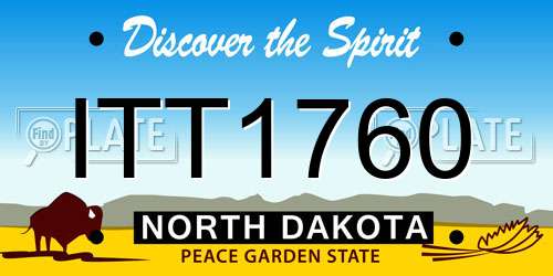 ITT1760 North Dakota License Plate
