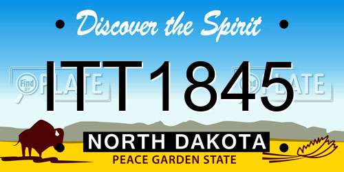 ITT1845 North Dakota License Plate