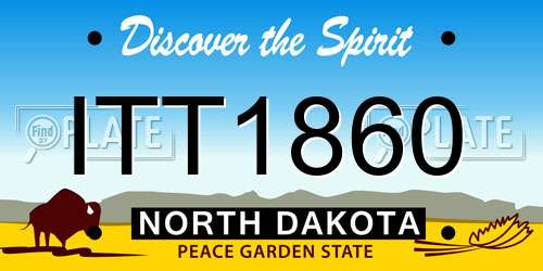 ITT1860 North Dakota License Plate