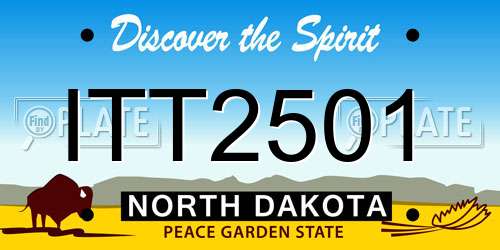 ITT2501 North Dakota License Plate