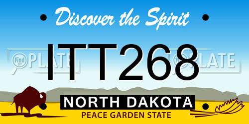ITT268 North Dakota License Plate