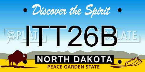 ITT26B North Dakota License Plate