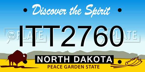 ITT2760 North Dakota License Plate