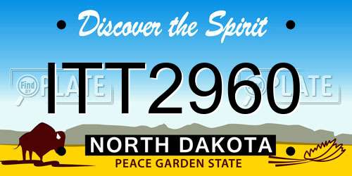 ITT2960 North Dakota License Plate