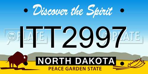 ITT2997 North Dakota License Plate