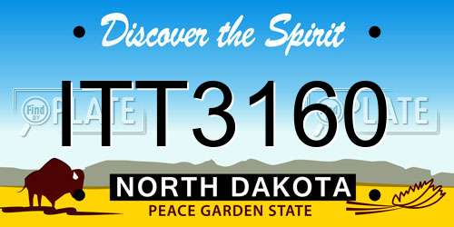 ITT3160 North Dakota License Plate