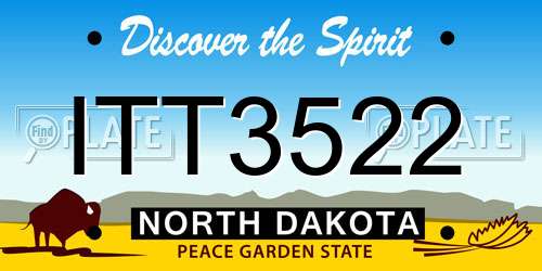 ITT3522 North Dakota License Plate
