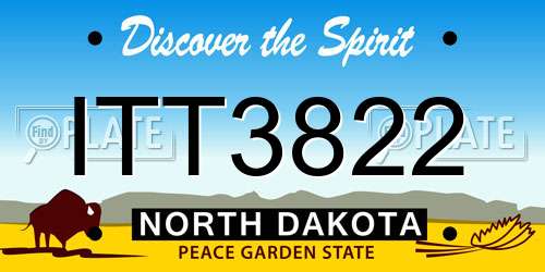 ITT3822 North Dakota License Plate
