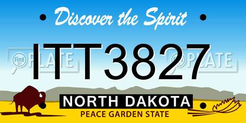 ITT3827 North Dakota License Plate