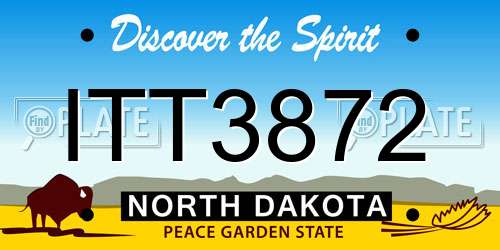 ITT3872 North Dakota License Plate