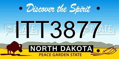 ITT3877 North Dakota License Plate