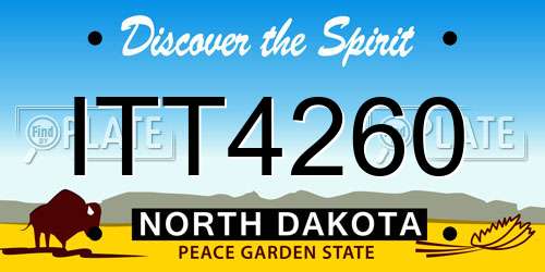 ITT4260 North Dakota License Plate