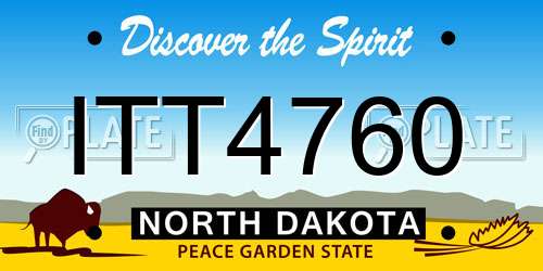 ITT4760 North Dakota License Plate