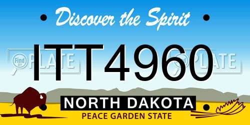 ITT4960 North Dakota License Plate