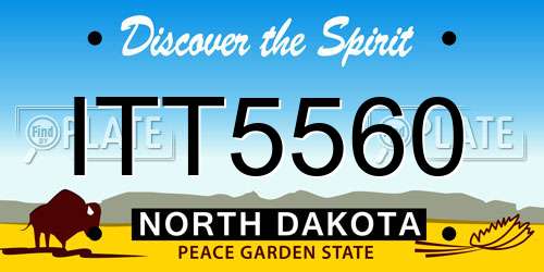 ITT5560 North Dakota License Plate
