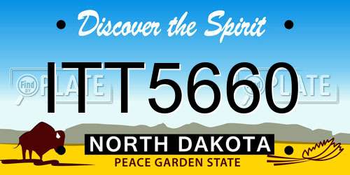 ITT5660 North Dakota License Plate