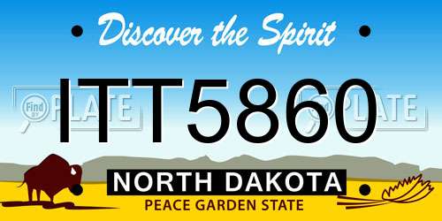 ITT5860 North Dakota License Plate