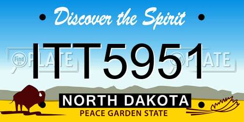ITT5951 North Dakota License Plate