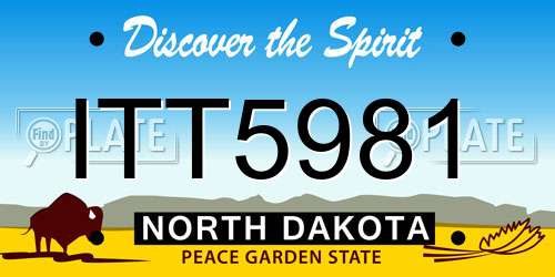 ITT5981 North Dakota License Plate