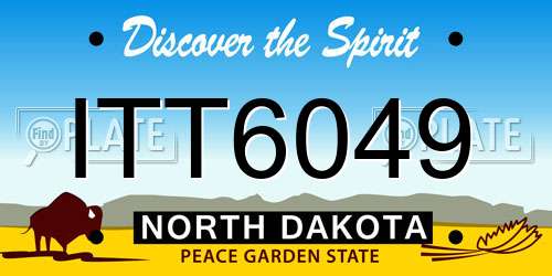 ITT6049 North Dakota License Plate
