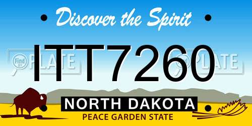 ITT7260 North Dakota License Plate