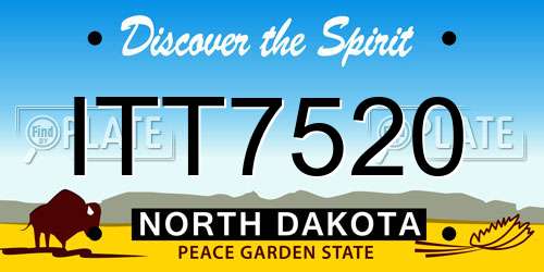 ITT7520 North Dakota License Plate