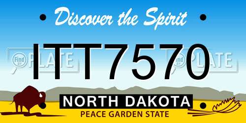 ITT7570 North Dakota License Plate